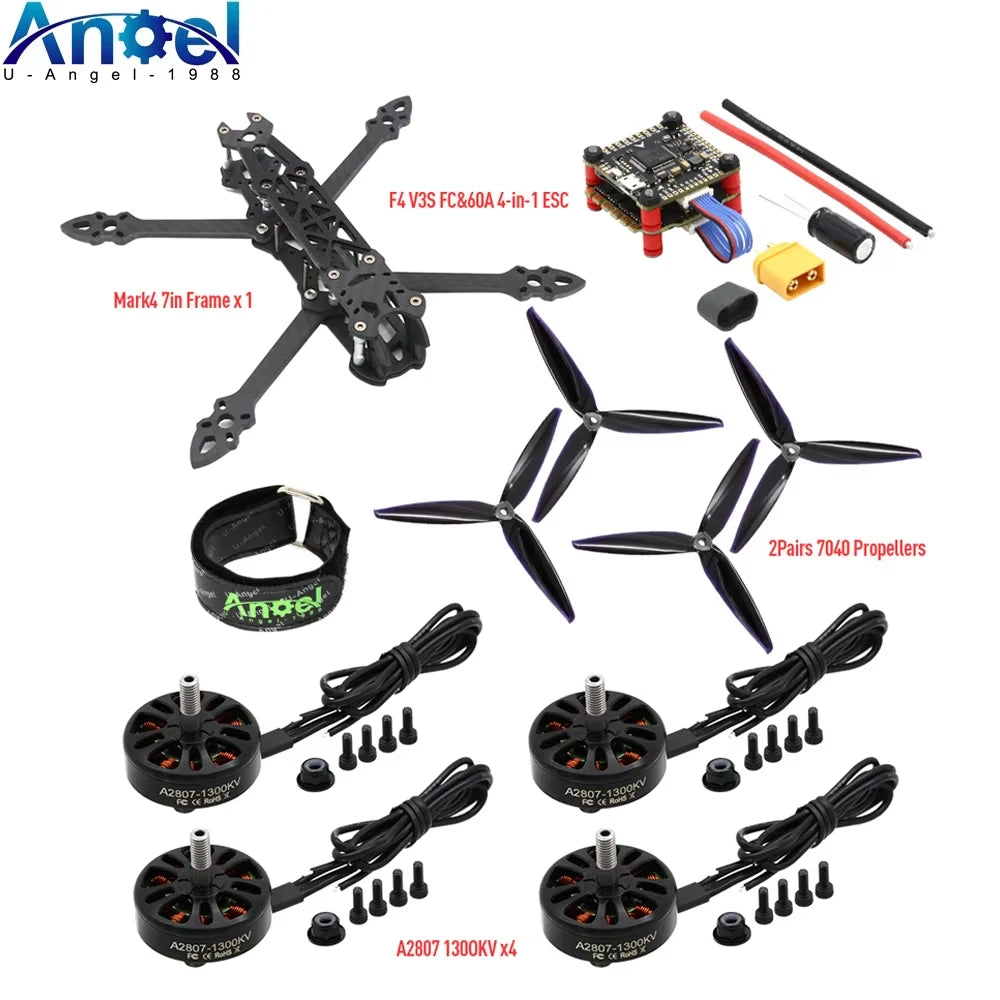 Mark4 Mark 4 7inch 295mm FPV Frame& F4 V3S PLUS Stack BLS 60A ESC &A2807 1300KV Brushless Motor& 7040 propeller RC Drone Kit Mark4 Mark 4 7inch 295mm FPV Frame& F4 V3S PLUS Stack BLS 60A ESC &A2807 1300KV Brushless Motor& 7040 propeller RC Drone Kit